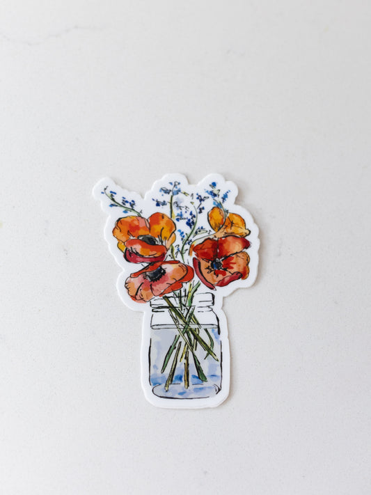 Poppy Floral Sticker