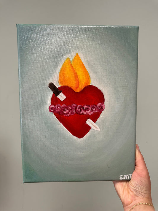 Immaculate Heart of Mary Original Oil Painting