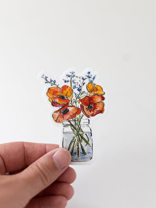 Poppy Floral Sticker